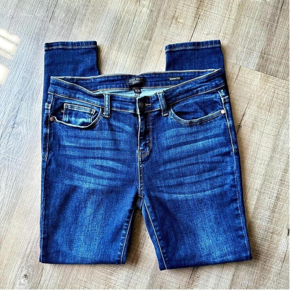 Judy Blue Skinny Fit Jeans Women's Size 13/31 JB82110 Dark Wash Denim Minimal